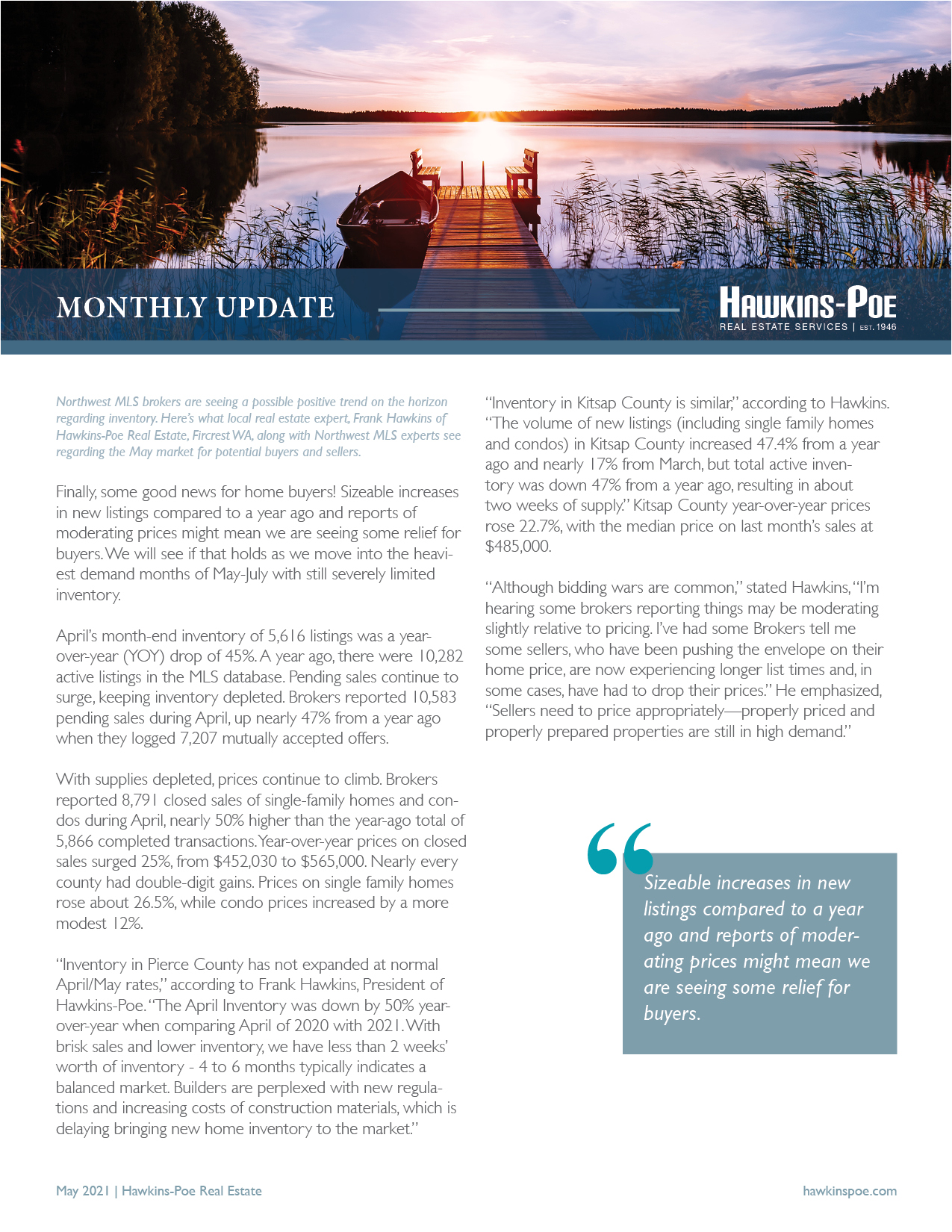 May 2021 Newsletter Hawkins-Poe Real Estate Services